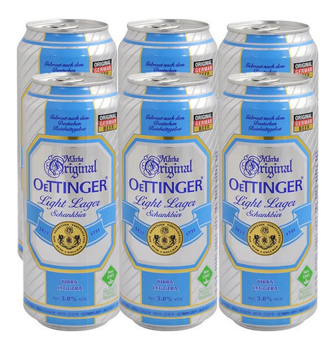 Cerveza Oettinger Light Lager Six Pack 500 Ml C/u