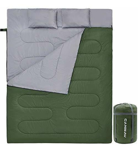 Canway Double Sleeping Bag, Lightweight Waterproof 2 Person 