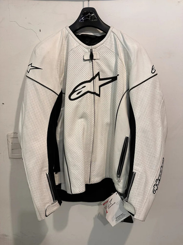 Campera Alpinestar Tz1 Reloaded Cuero Moto Pista Con Protecc Blanco Lisa 46 Usa / 56 Eur (Usado)