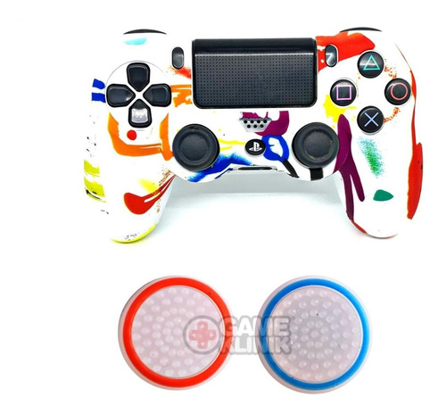 Funda Silicon Compatible Con Control Ps4 Slim Pro + Gomas 01