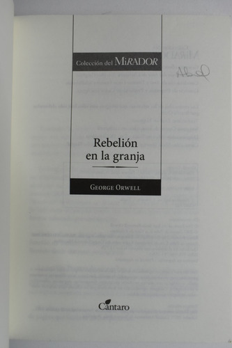 Rebelión En La Granja George Orwell C90 (Usado)