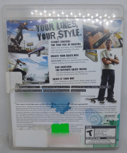 Skate Ps3 Seminuevo (Usado)