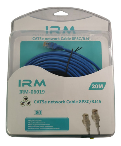 Cable Red Alta Velocidad Cat5e Network 8p8c/rj45 20mts 06019