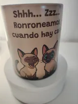 Comprar Taza Personalizada Diseño Gatos Siameses 325 Ml Crema Gatos Siameses
