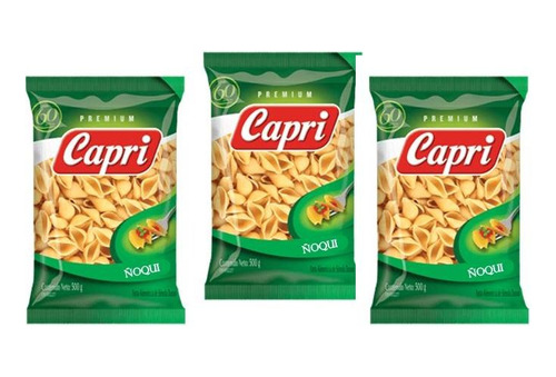 Pasta Ñoqui Premium Capri 500gr Pack 3 Unidades 