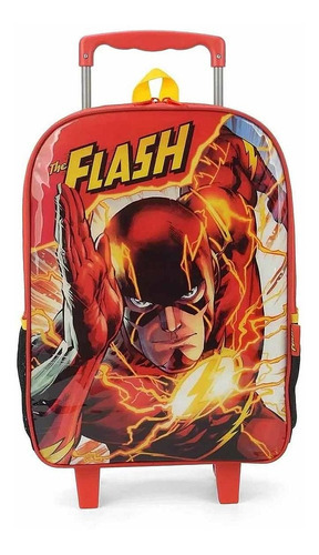 Mochila Com Rodinha Carrinho The Flash Dc Comics Luxcel