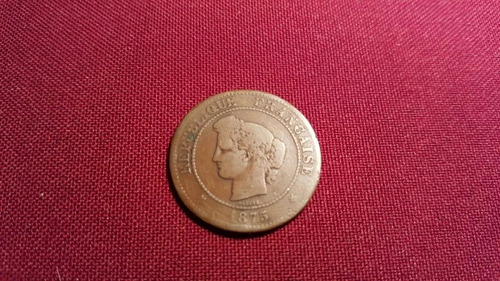 Moneda Francia 5 Centimes Cobre 1875-regular