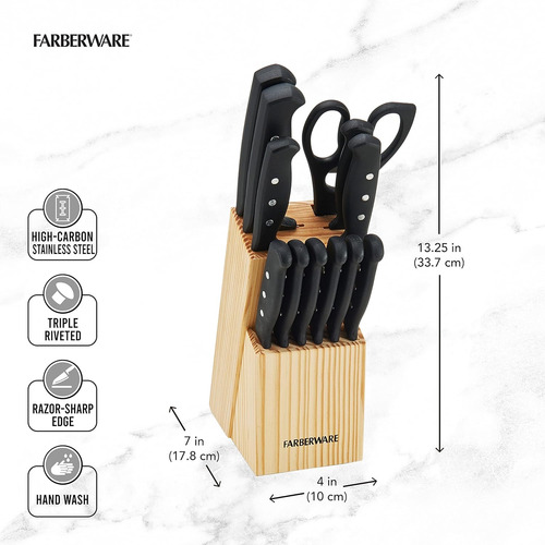 Farberware ® Set Cuchillos Triple Remache Y Utensilios 22pz