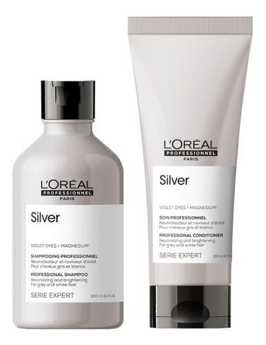 Shampoo Matizador 300ml + Acondicionador 200ml Loreal Silver