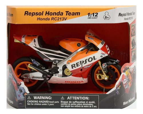 New Ray 1:12 Moto Ninja Repsol Honda Rc213v Marc Marquez #93