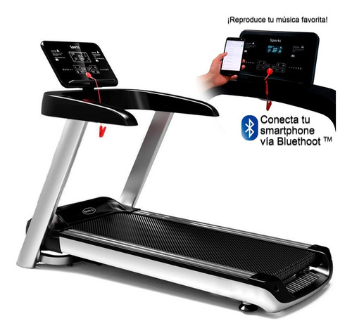 Caminadora Electrica 2 Hp Gym Bluetooth Centurfit Plegable Color Gris