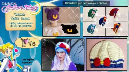 Tejidos A Crochet - Sailor Moon - Gorros