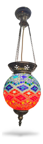 Lámpara Colgante Marroquí Hindu Turca Globo Grande Mosaico