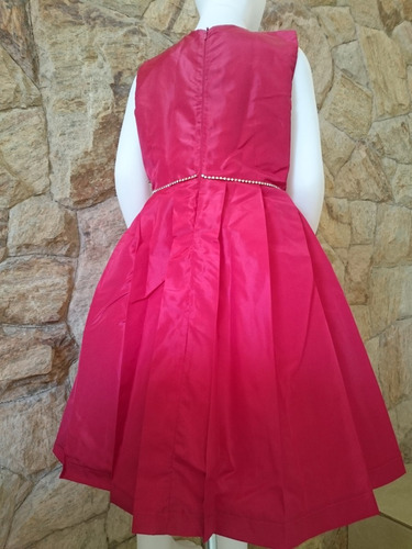 Imagem 5 de 7 de Vestido Infantil Festa Casamento Bordado Richilieu Vinho
