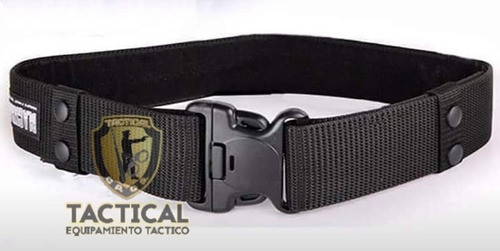 Cinturon Tactico Color Negro ( Boton De Seguro )