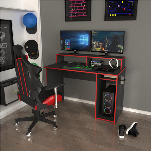 Escritorio Gamer Centro Estant Eg1r Pc Ps4 Xbox Mesa Gaming