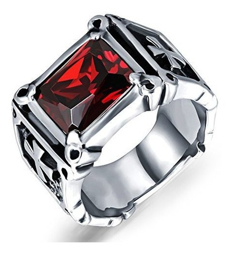 Anillo De Acero Inoxidable Para Hombre Y Mujer, Corte Cojín 