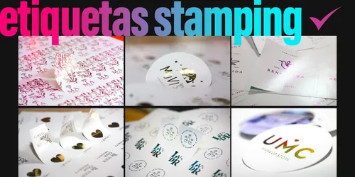 Etiqueta Stamping Dorado Plata Cobre Transparente Calco Oro