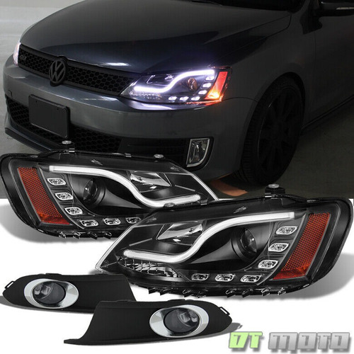 Par Faros Negro Led Drl Volkswagen Jetta Active 2011 2.5l