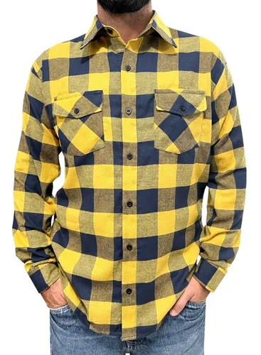 Camisa Flanela Xadrez Amarela MercadoLivre