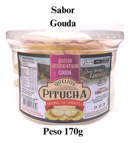 Kit 2 Pote Chips Canastra Queijo Provolone Desidratado 170g
