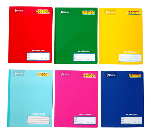 6 Cuaderno Profesional Cosido Norma 100h Raya C-7 C-5 Bco 