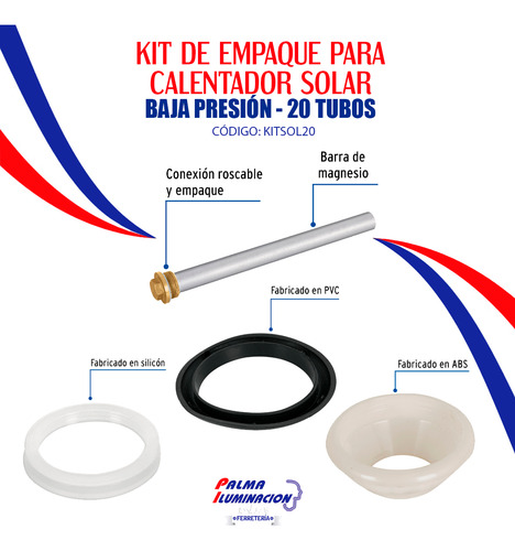 Kit Empaques Para Calentador Solar Baja Presión - 20 Tubos