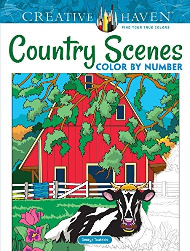 Creative Haven Country Scenes Color By Number Coloring Book 