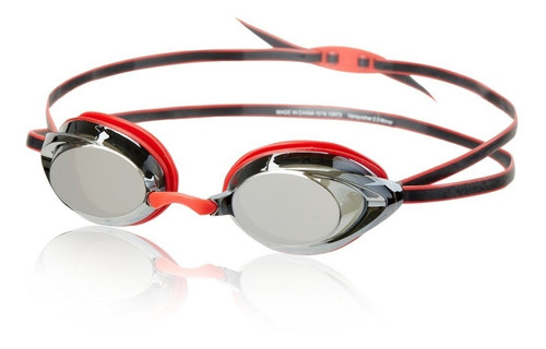 Speedo Googles Natación Vanquisher 2.0 Negros Con Plateado Color Rojo/plata