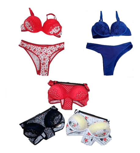 Imagem 10 de 10 de Kit 3 Lingirie Conjunto Sutiã Calcinha Renda Sexy Revenda