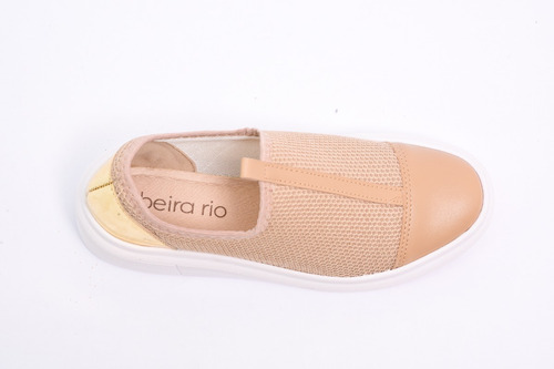 Zapatillas Urbanas Beira Rio Beige Con Dorado Para Mujer