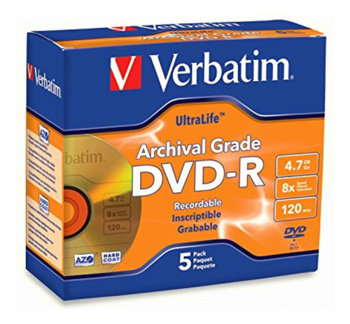 Verbatim Ultralife 4.7 Gb 8x Gold Archival Grade Dvd-r,