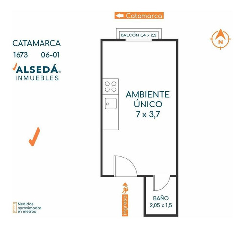 Imagen 10 de 11 de Departamento Monoambiente - Catamarca 1600 - Centro