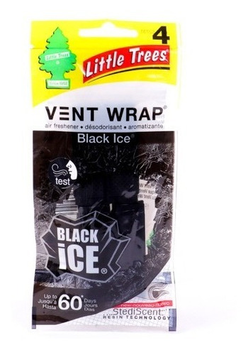 Imagen 1 de 1 de Ambientador Para Autos Tipo Arbolito Wrap Black Ice 4