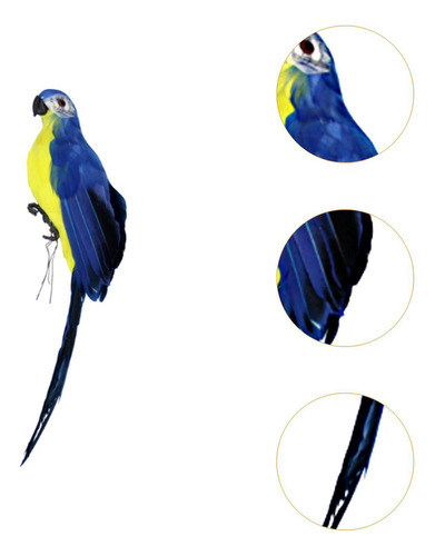 Jjzs Simulación Estatua De Loros Escultura Decorativa Azul