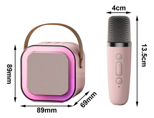 Mini Del Karaoke Con El Micrófono, 2 Micrófono Rosa