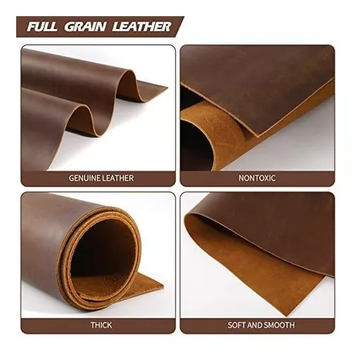 Ringsun Genuine Leather Sheets for Leather Craft 12x12 Full Grain Leather for Tooling Craft Sewing (2mm), Dark Brown
