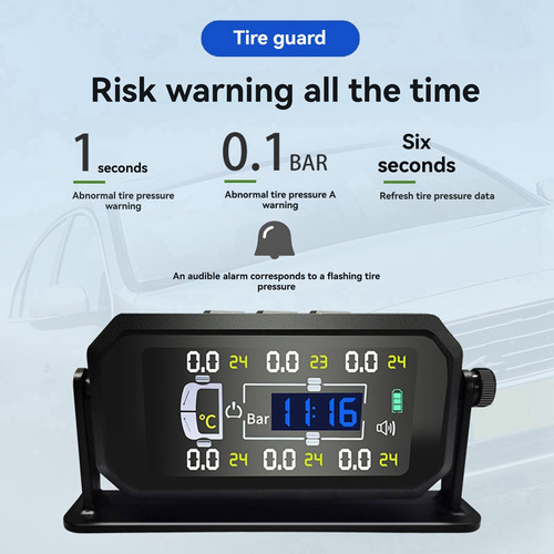 P6car Rv Truck Tpms 6 Wheels Sensor Solar De Pressão De Pneu
