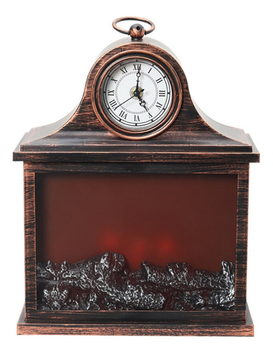 Adorno Estufa Decorativa De Plástico Usb Con Reloj Romano