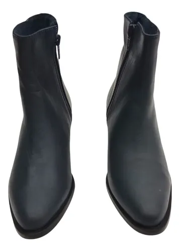 Botin Kalifa Mujer Cuero Natural Color Azul. Ref Ruby