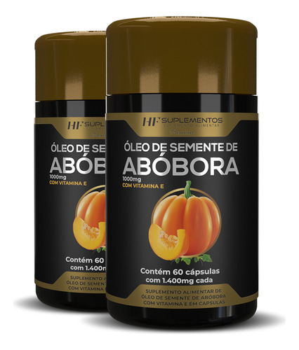 2x Oleo De Semente De Abobora 1400mg 60caps Hf Suplements