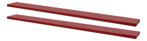 Kit 2 Prateleiras 100 X 10cm Vermelha Suporte Invisível