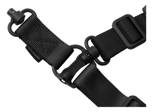 Bandoleira Tática Magpul Ms4 Dual Qd Gen2 Feita De Náilon Preta (black) Com 2 Pontos