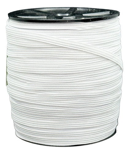 Elástico Chato Colombe Crochet São José - Rolo 7mm X 100m Cor Branco Desenho do tecido Elastico Chato 7mm