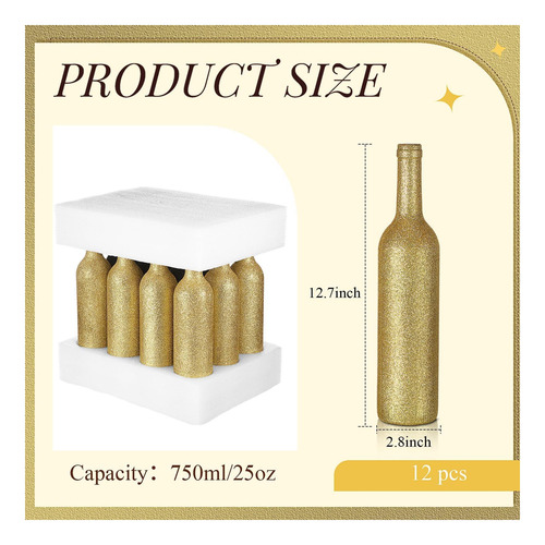 Sliner 12 Pcs Botellas De Vino Class 750ml Botellas De Vino
