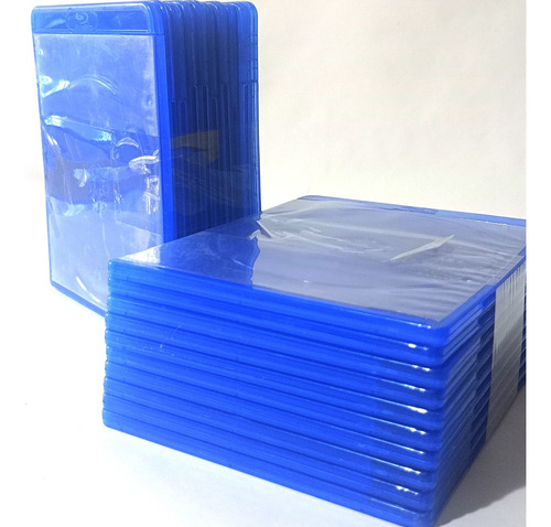 Pack De 10 Estuches Plástico Para Discos Cd Dvd Blu-ray (Usado)