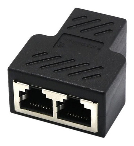 Duplicador Conector Extensor Rj45 Splitter Plug T Preto