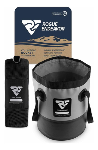 Cubo Plegable Resistente De 3 Galones (15 Litros), Bolsa De