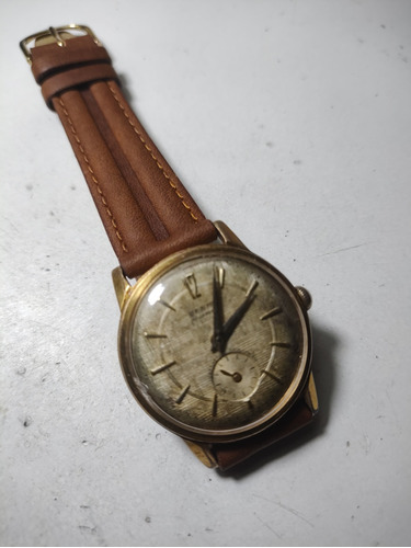 Antiguo Reloj Cal Jeambrun 17jw Cuadrante Texturado Funciona