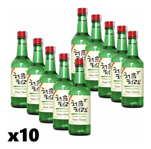 10x Soju Coreano Import. Drink 20% Rich Chum-churum